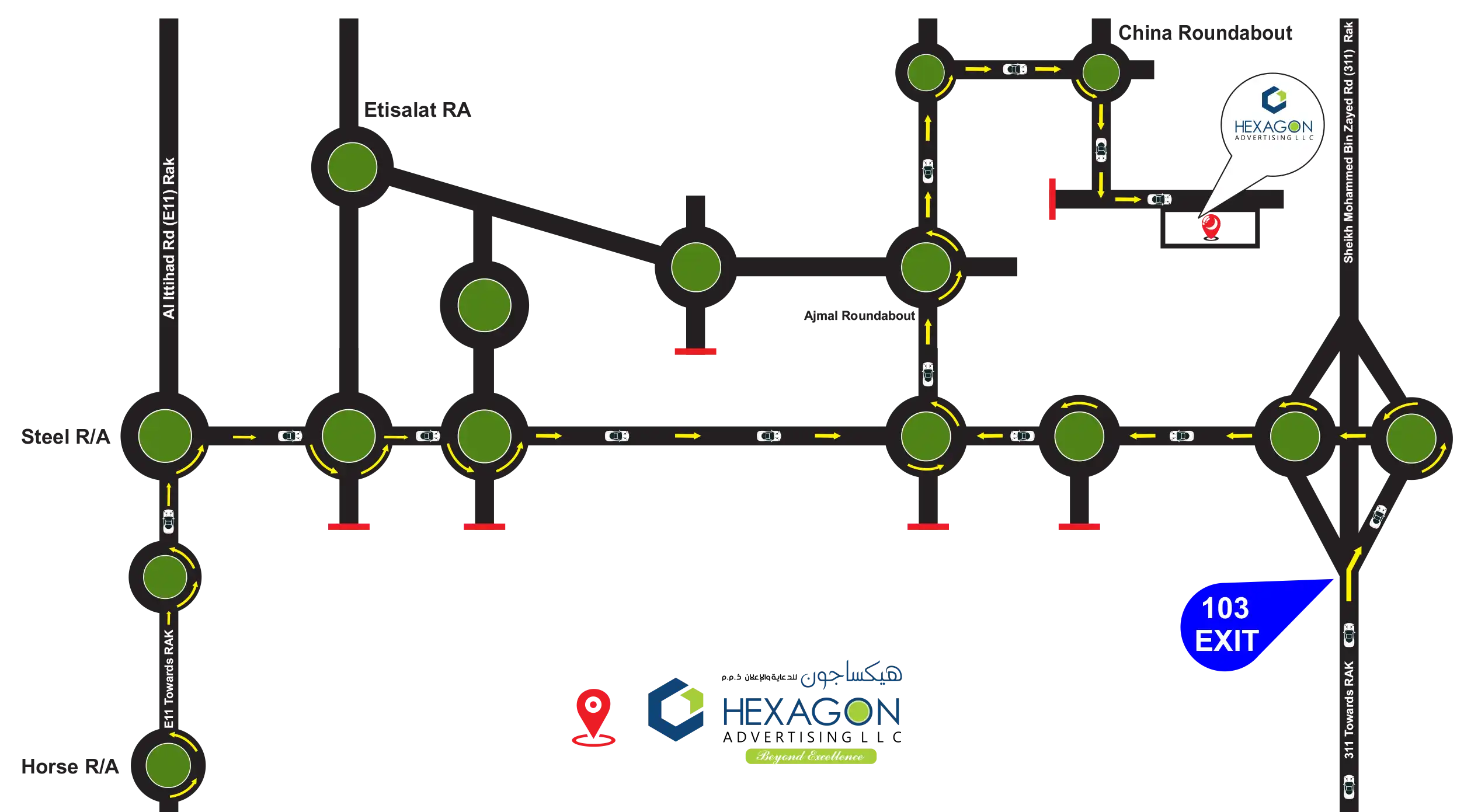 Hexagon Route Map
